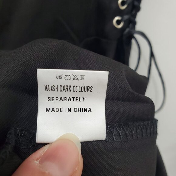 Wellwits Black‎ White Embroidered Spider 1940s Pinup Corset Lace Gothic Dress S - Picture 7 of 8